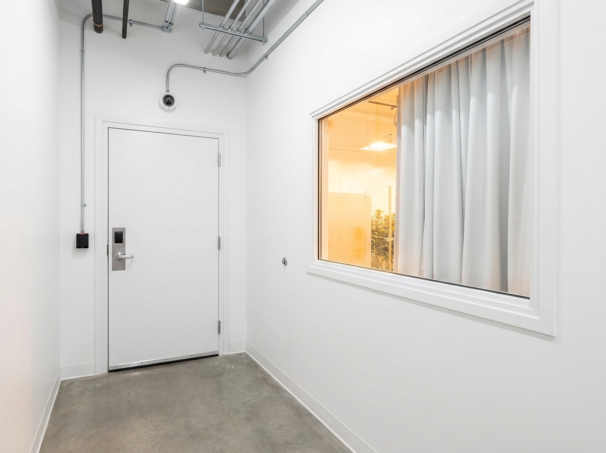 Access-controlled production corridor — compliance-grade